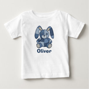 T-shirt Pour Bébé Cute Bunny Patchwork Denim