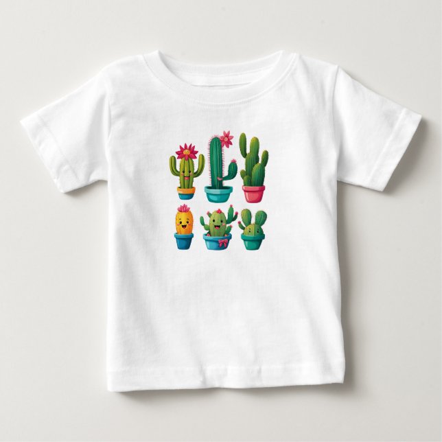 T-shirt Pour Bébé Cute Cactus (Devant)