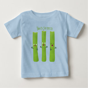 T-shirt Pour Bébé Cute céleri bâtons trio caricature légumes