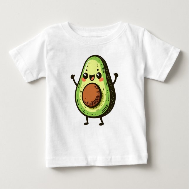T-shirt Pour Bébé Cute Chibi Avocado (Devant)