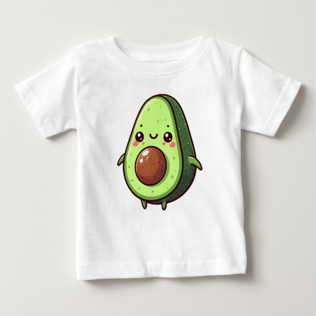 T-shirt Pour Bébé Cute Chibi Avocado (Devant)