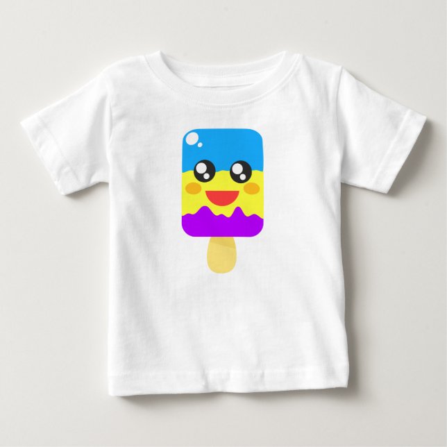 T-shirt Pour Bébé Cute Chibi Ice Lolly Popsicle (Devant)