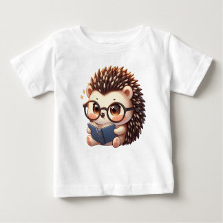 T-shirt Pour Bébé Cute Chibi Lecture Hedgehog