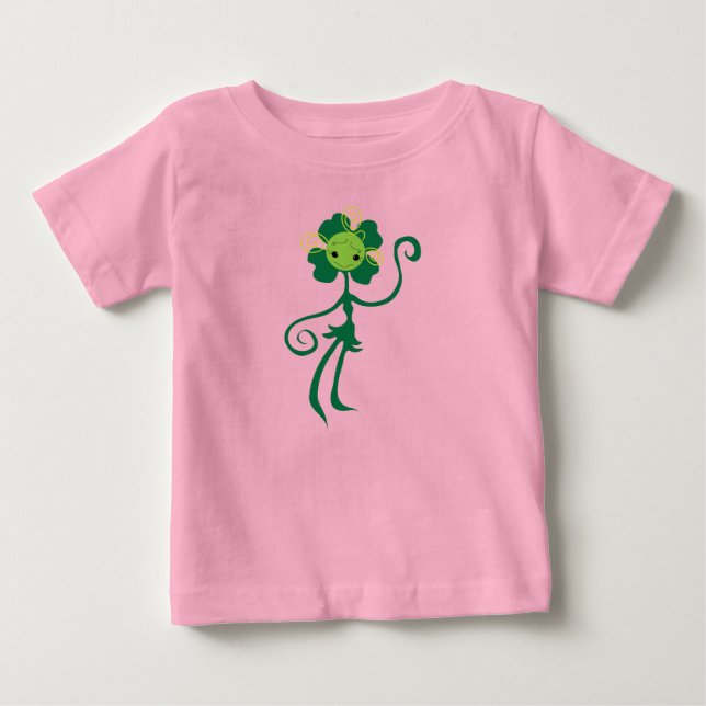 T-shirt Pour Bébé Cute Clover Flower Girl Bio Baby Bodysuit (Devant)
