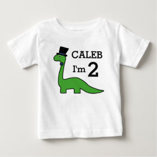 T-shirt Pour Bébé Cute Dinosaur Boy Anniversaire Nom de la Personnal