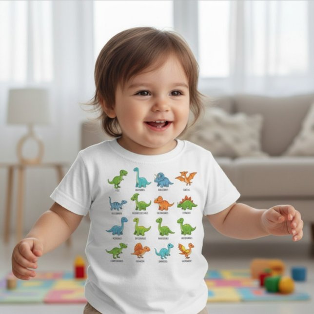 T-shirt Pour Bébé Cute Dinosaur Names Educational  (Créateur téléchargé)