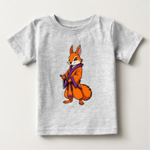T-shirt Pour Bébé Cute écureuil japonais Samurai
