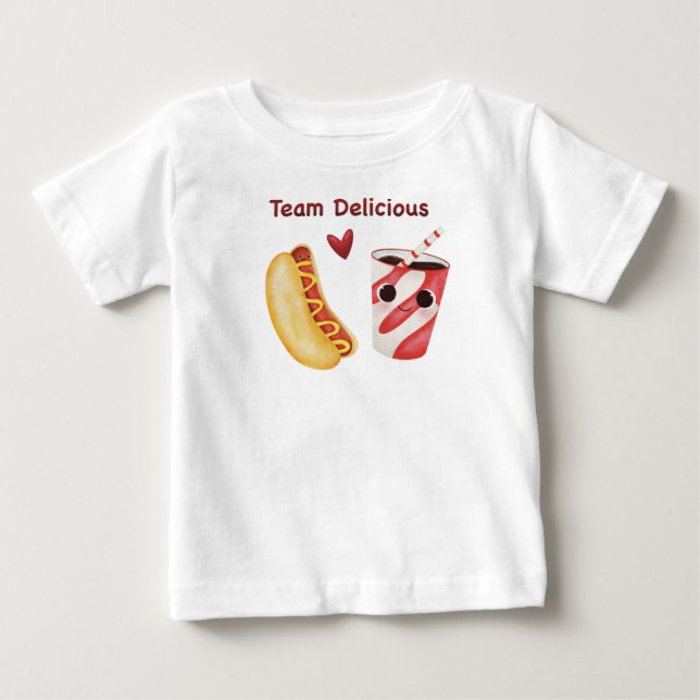 T-shirt Pour Bébé Cute Fast Food - Kawaii Junk Food Face (Devant)