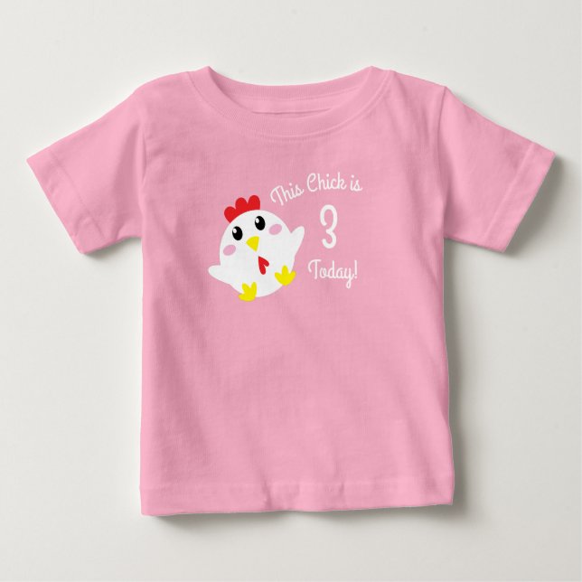 T-shirt Pour Bébé Cute ferme de poulet Enfants 1er fête d'anniversai (Devant)