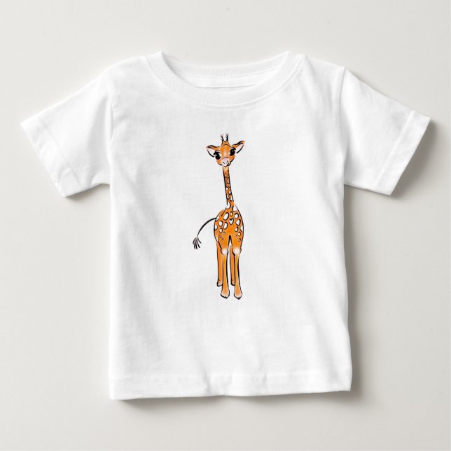 T-shirt Pour Bébé Cute Giraffe drawing, safari animals (Devant)