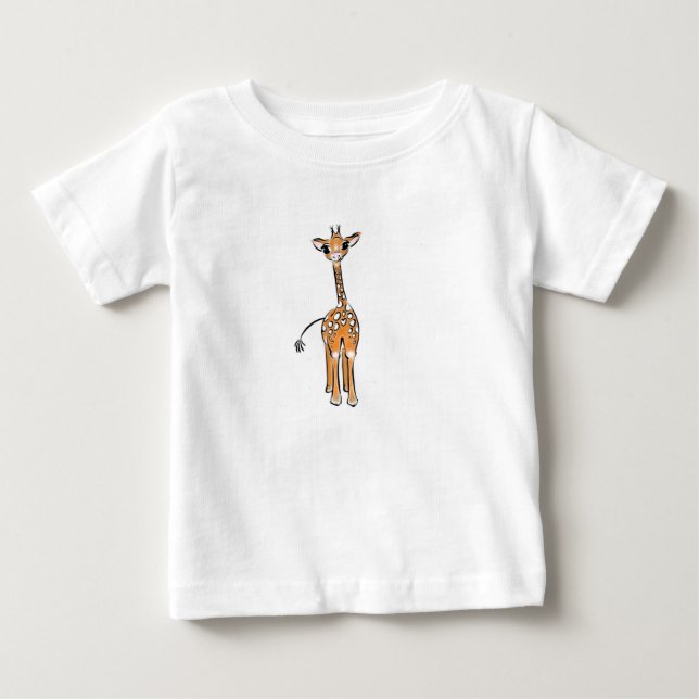 T-shirt Pour Bébé Cute Giraffe drawing, safari animals (Devant)