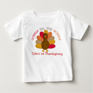 T-shirt Pour Bébé CUTE Gobble Jusqu'à ce que vous tourbillonniez 1èr