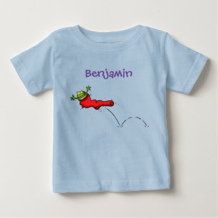 T-shirt Pour Bébé Cute grenouille dans une chaussette rouge saut de