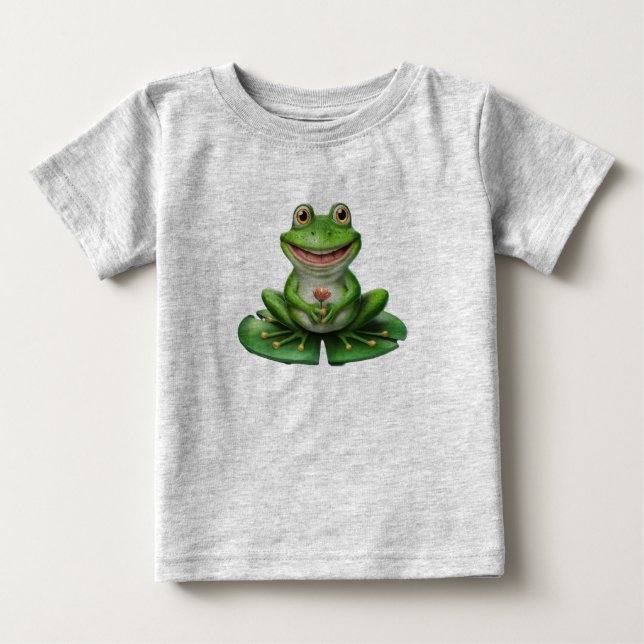 T-shirt Pour Bébé Cute Grenouille verte (Devant)