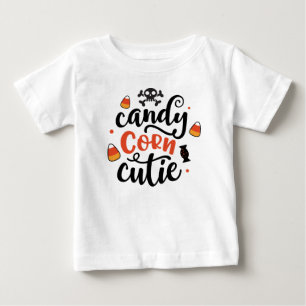 T-shirt Pour Bébé Cute Halloween Candy Corn Cutie Enfants Nom bébé