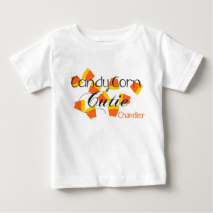 T-shirt Pour Bébé Cute Halloween Candy Corn Cutie Kids Nom