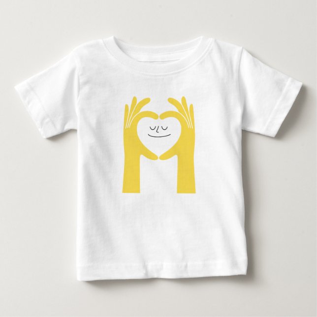 T-shirt Pour Bébé Cute Heart Hands Baby Tee (Devant)