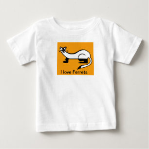 T-shirt Pour Bébé Cute I love FERRETS - Graphique animal -