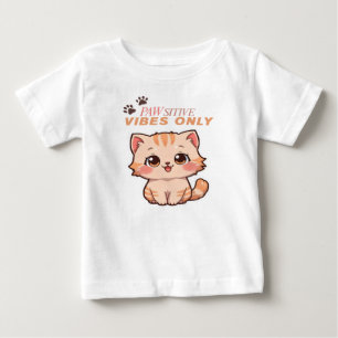 T-shirt Pour Bébé Cute Kawaii Chat Design_Chemises pour bébés