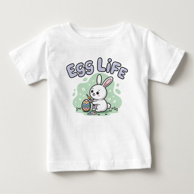 T-shirt Pour Bébé Cute Kawaii Egg Life Bunny Illustration (Devant)