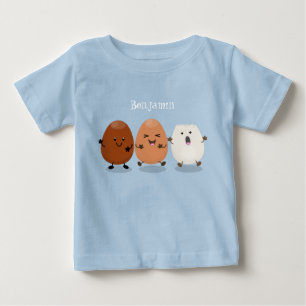 T-shirt Pour Bébé Cute kawaii oeufs humoristique dessin animé