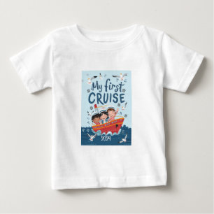 T-shirt Pour Bébé Cute Kids My First Cruise Custom
