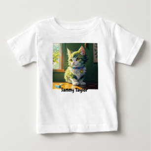 T-shirt Pour Bébé Cute Kitten. Couleurs vives. Modifiable