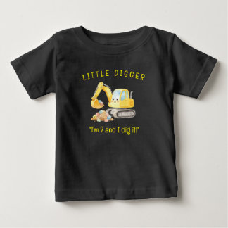 T-shirt Pour Bébé Cute Little Digger Camion de Construction Personna