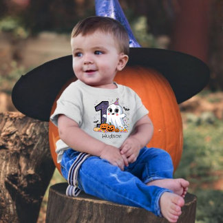 T-shirt Pour Bébé Cute Little Ghost 1er Anniversaire Halloween