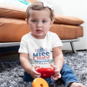T-shirt Pour Bébé Cute Little Miss Independence 4 juillet