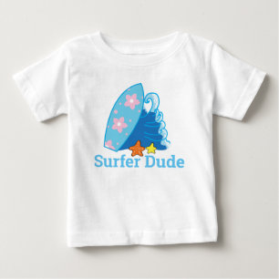 T-shirt Pour Bébé Cute Little Surfer Dude Surfboard et Wave