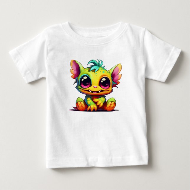 T-shirt Pour Bébé Cute Mini Monster Animo Amely (Devant)