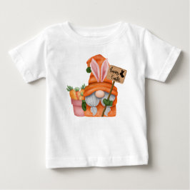 T-SHIRT POUR BÉBÉ CUTE ORANGE EASTER GNOME WITH CARROTS