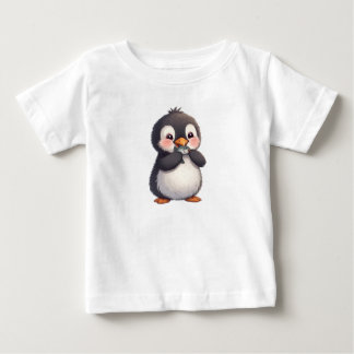 T-shirt Pour Bébé Cute Penguin with Fish