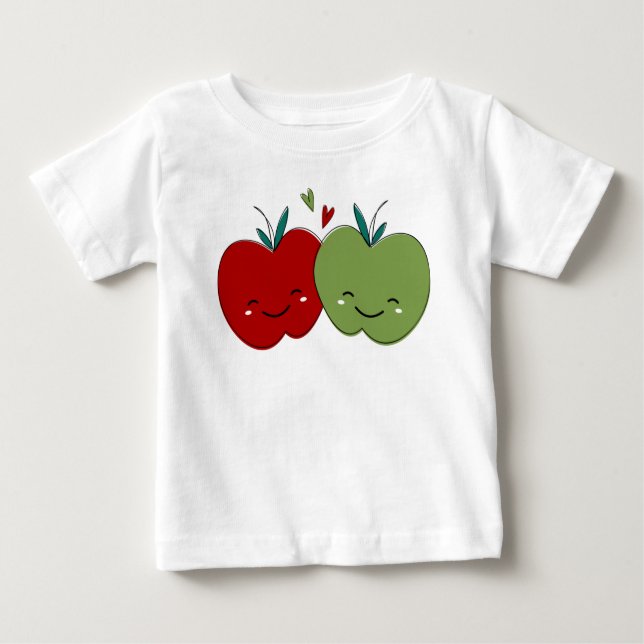 T-shirt Pour Bébé Cute pomme (Devant)