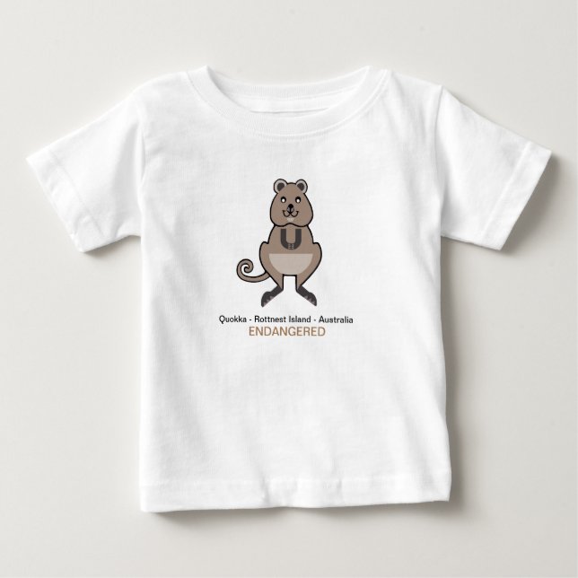 T-shirt Pour Bébé Cute QUOKKA - Australie - Graphique animal en voie (Devant)