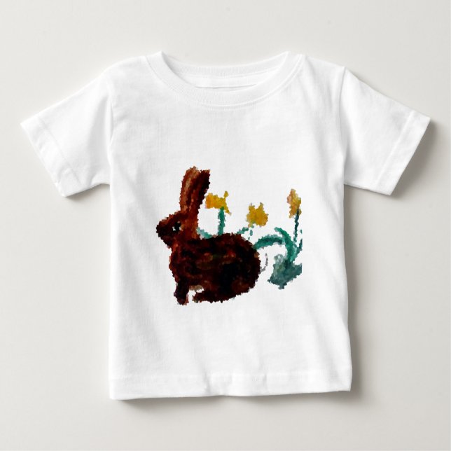 T-shirt Pour Bébé Cute Rabbit Yellow (Devant)