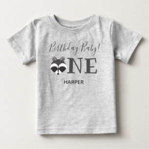 T-shirt Pour Bébé Cute Raccoon Un Nom Premier Anniversaire