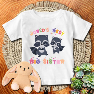T-shirt Pour Bébé Cute Raccoons 🦝 la meilleure grande soeur du mond