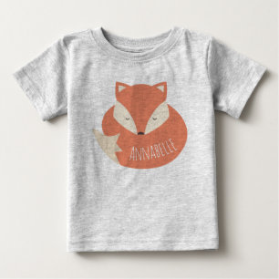 T-shirt Pour Bébé Cute renard couché personnalisé