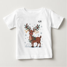 Cute Rudolph with Gold Accents Initials
