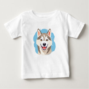 T-shirt Pour Bébé Cute Siberian Husky Chien Wolf Funny huskies Chien
