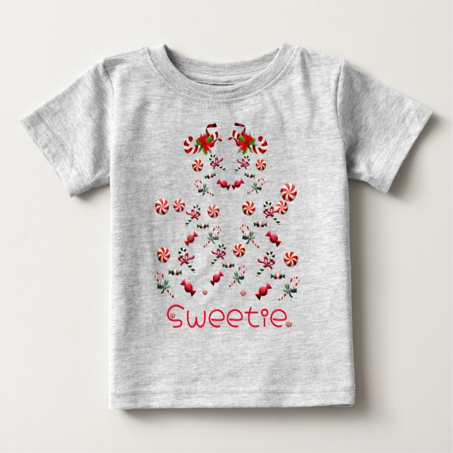 T-shirt Pour Bébé Cute Sweetie Mode (Devant)