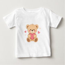 Cute Teddy Bear Holding Heart – Valentine Love Ill