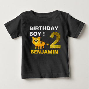 T-shirt Pour Bébé Cute Tiger 2ème fête d'anniversaire