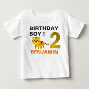 T-shirt Pour Bébé Cute Tiger 2ème fête d'anniversaire