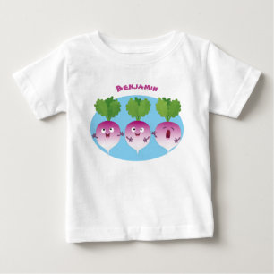 T-shirt Pour Bébé Cute turnip légumes trio chanter dessin animé