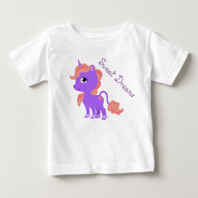 T-shirt Pour Bébé Cute Unicorn Baby (Devant)