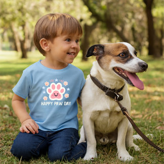T-shirt Pour Bébé cute  watercolor Happy paw day 