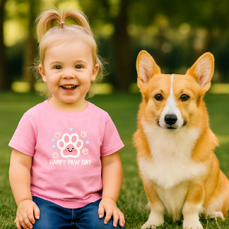 T-shirt Pour Bébé cute  watercolor Happy paw day 